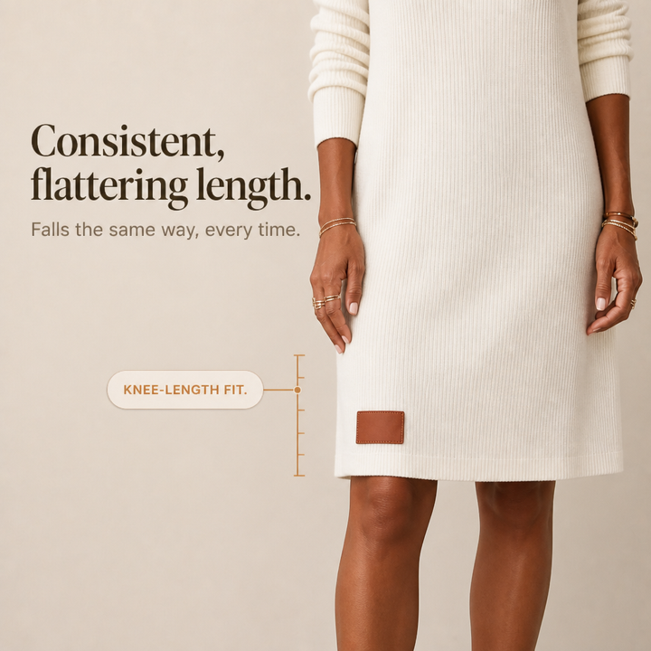 Women's Ribbed Knit Cowl Neck Mini Dress