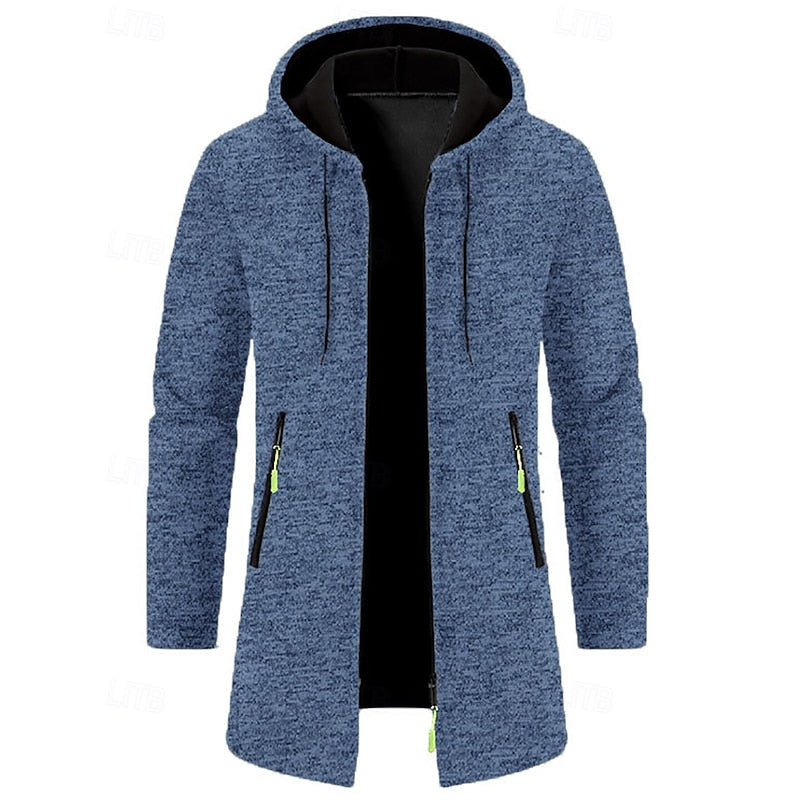 Cappotto lungo con cappuccio da uomo