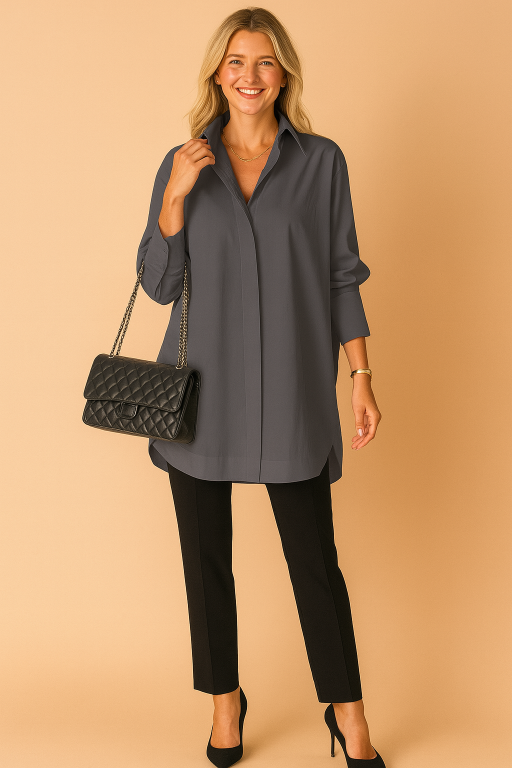 Aurelle | Elegant Women's Oversized Collared Blouse