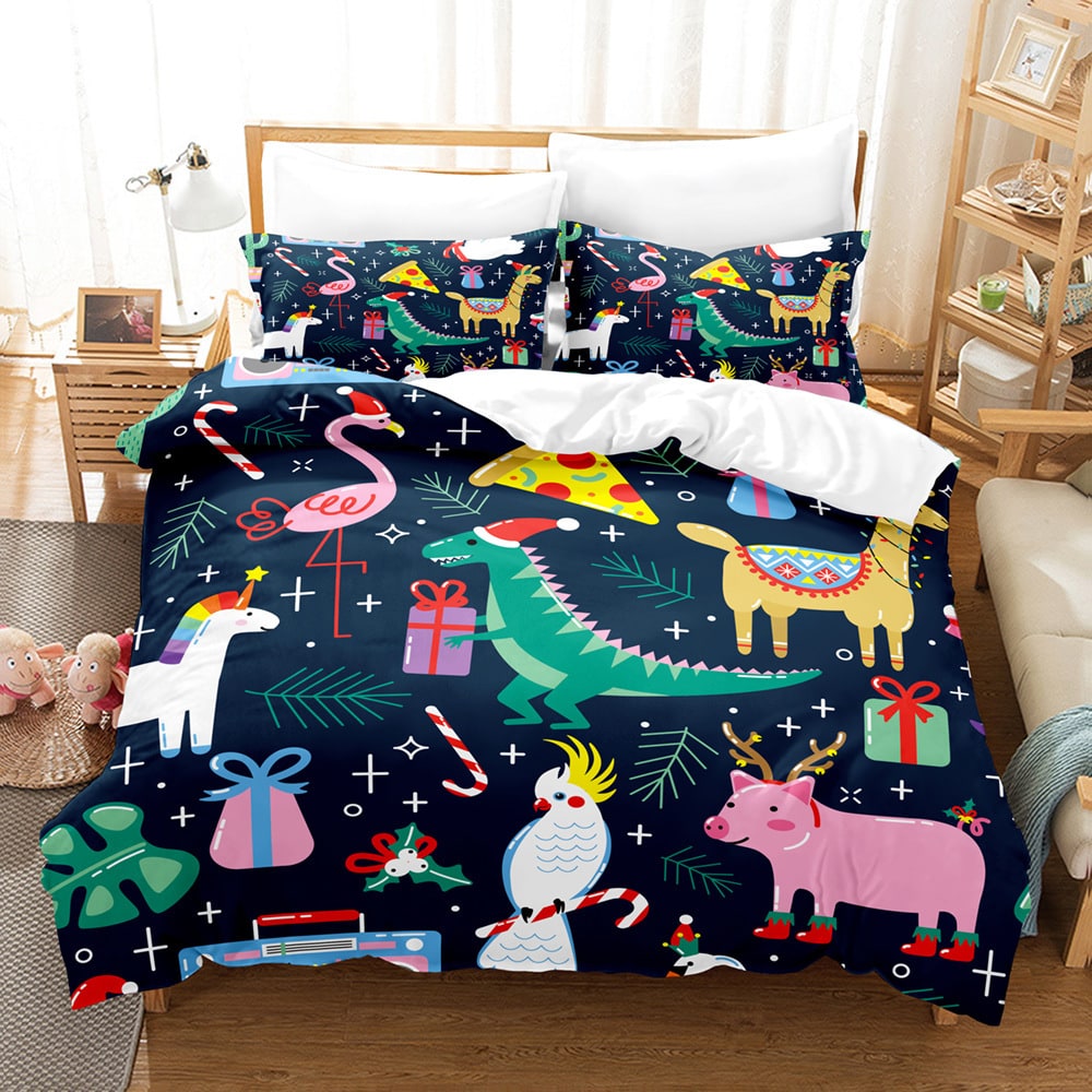 Christmas Digital Printed Duvet Cover Set with Pillowcases and Festive Bedding - Image 12