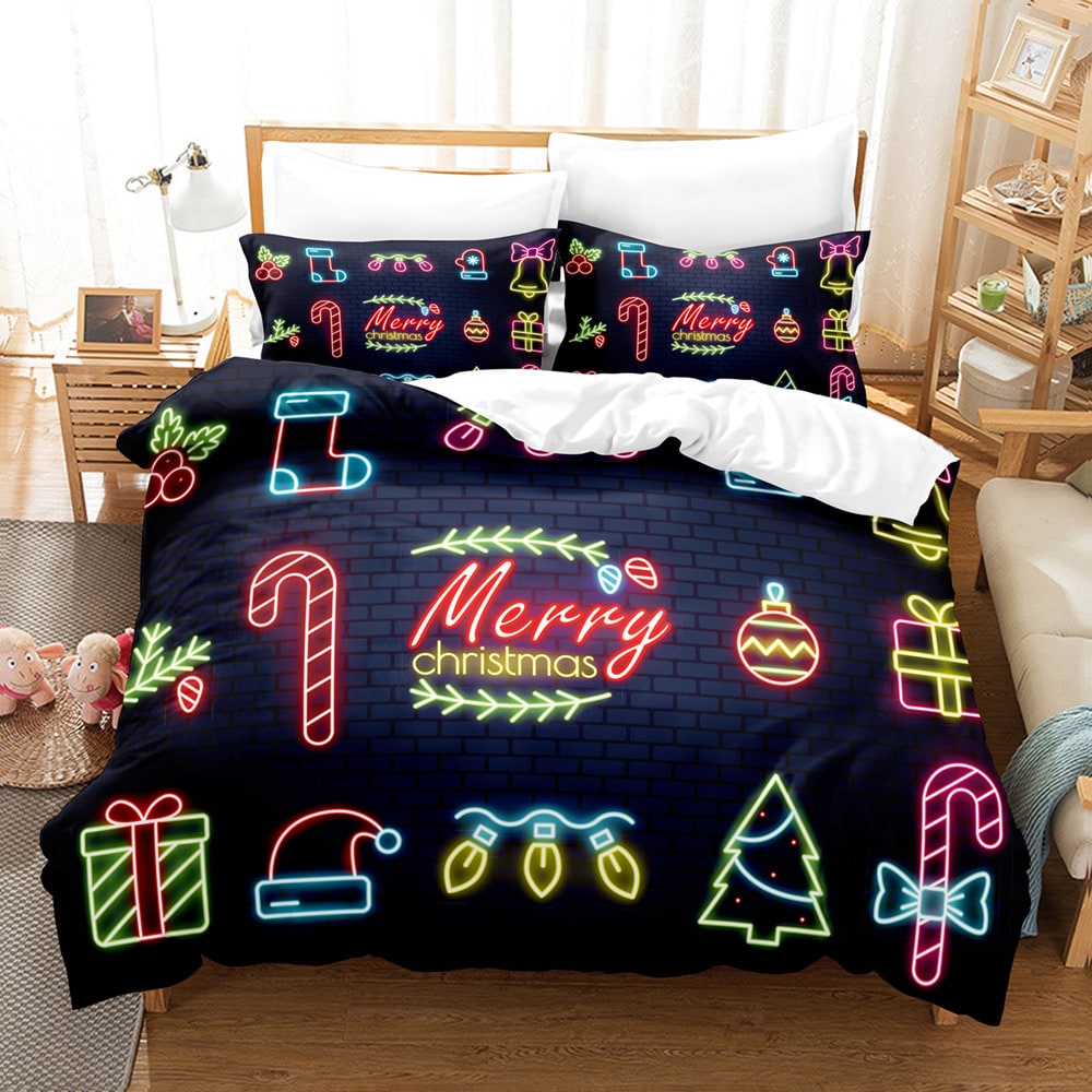 Christmas Digital Printed Duvet Cover Set with Pillowcases and Festive Bedding - Image 5