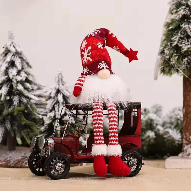 Christmas Gnome with Light Up LED Knit Snowflake Hat and Plush Fabric Body - Image 12