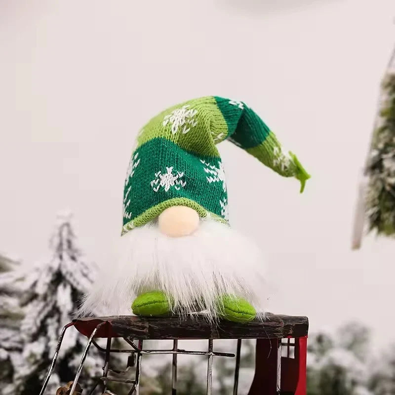 Christmas Gnome with Light Up LED Knit Snowflake Hat and Plush Fabric Body - Image 13