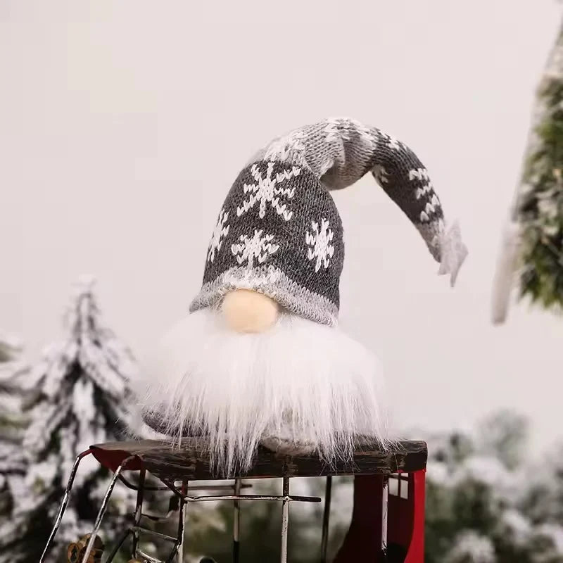 Christmas Gnome with Light Up LED Knit Snowflake Hat and Plush Fabric Body - Image 15