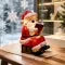Christmas Night Light with LED Battery Powered Santa Claus Figurine Holding Book - Image 3
