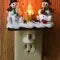 Christmas Night Lights Plug-In Snowman Campfire with Warm Yellow Flame and Cardinal Birds - Image 6