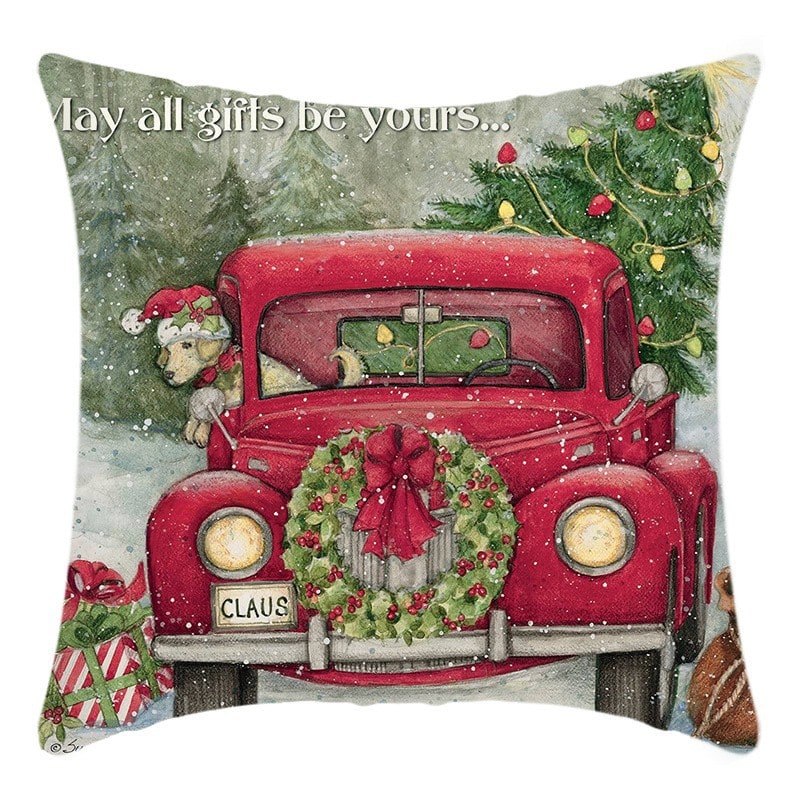 Christmas Pillow Cover Throw Cushion with Festive Holiday Prints and Hidden Zipper - Image 5