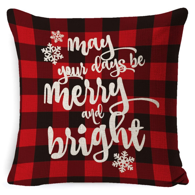 Christmas Pillow Covers Square Linen Throw with Festive Holiday Graphics - Image 10