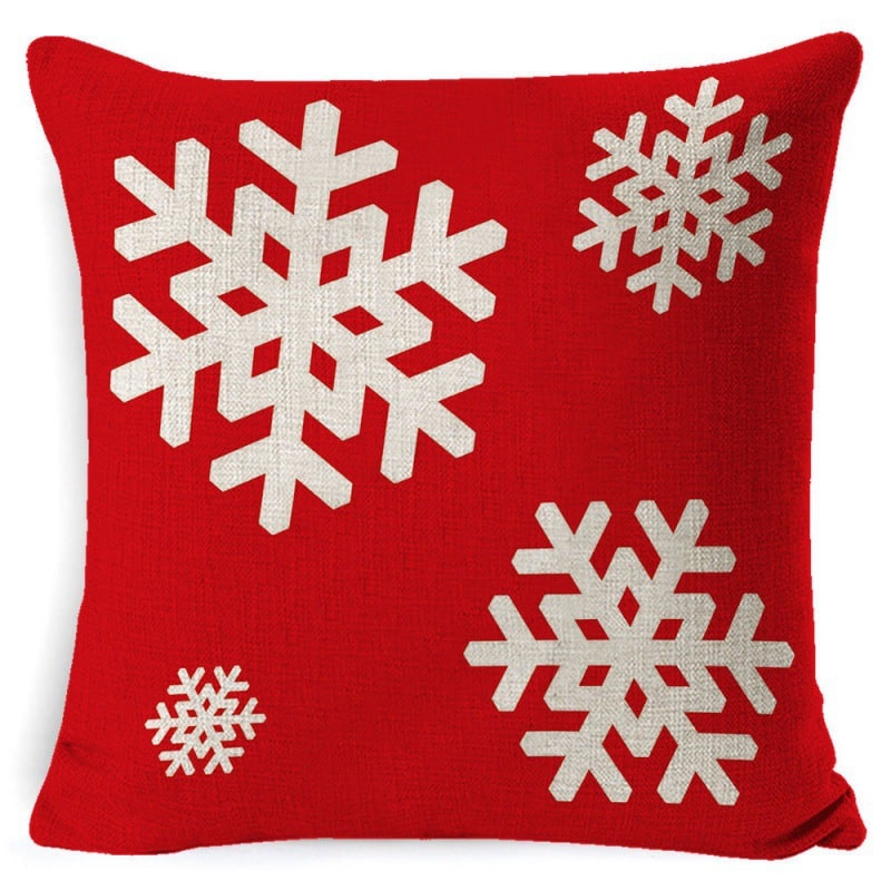 Christmas Pillow Covers Square Linen Throw with Festive Holiday Graphics - Image 13