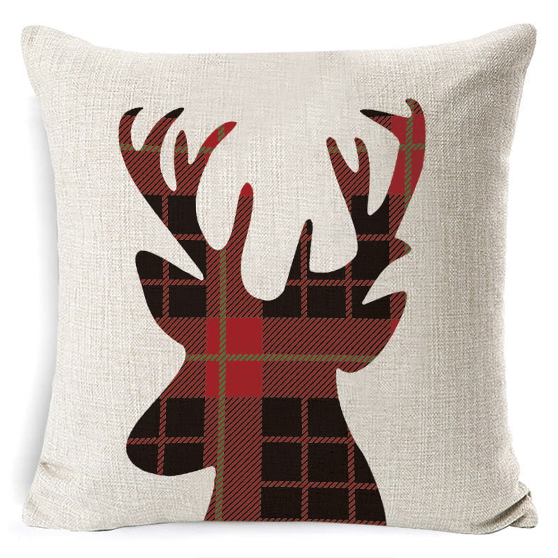 Christmas Pillow Covers Square Linen Throw with Festive Holiday Graphics - Image 23