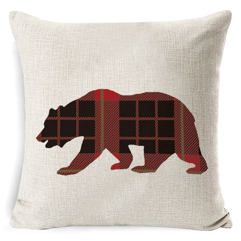 Christmas Pillow Covers Square Linen Throw with Festive Holiday Graphics - Image 26