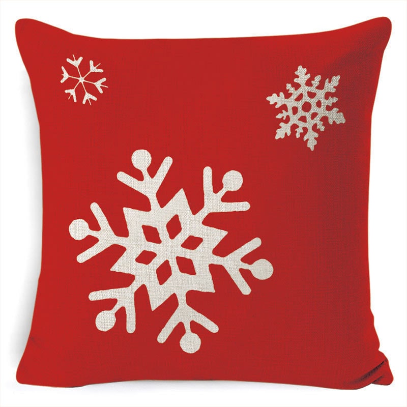 Christmas Pillow Covers Square Linen Throw with Festive Holiday Graphics - Image 3