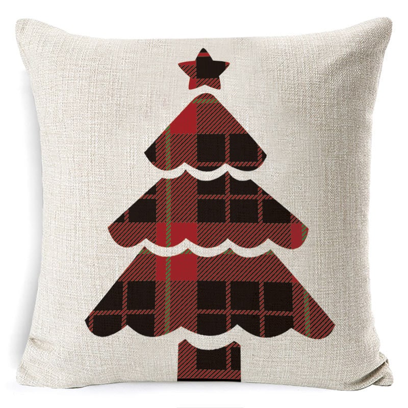 Christmas Pillow Covers Square Linen Throw with Festive Holiday Graphics - Image 30