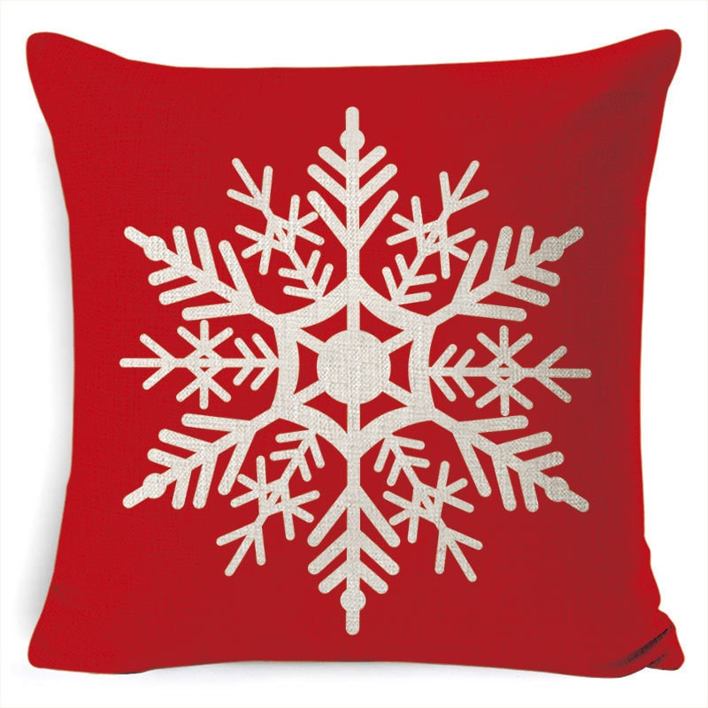 Christmas Pillow Covers Square Linen Throw with Festive Holiday Graphics - Image 34