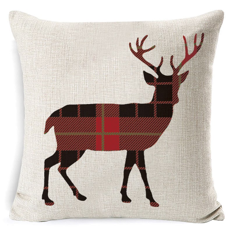 Christmas Pillow Covers Square Linen Throw with Festive Holiday Graphics - Image 37
