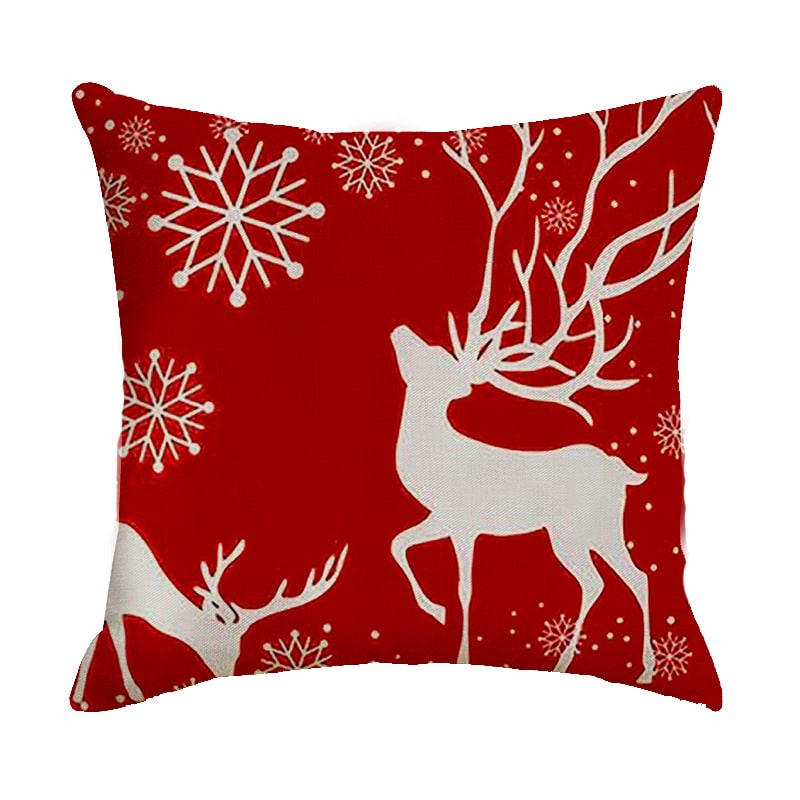 Christmas Pillow Covers Square Linen Throw with Festive Holiday Graphics - Image 38