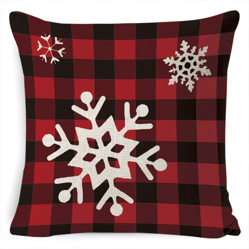 Christmas Pillow Covers Square Linen Throw with Festive Holiday Graphics - Image 42