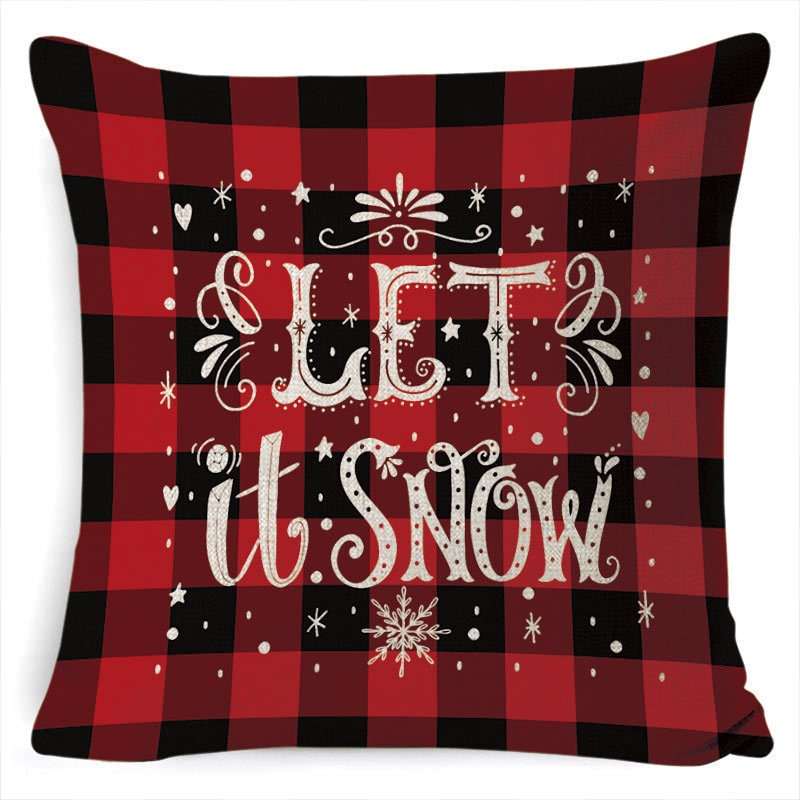 Christmas Pillow Covers Square Linen Throw with Festive Holiday Graphics - Image 6
