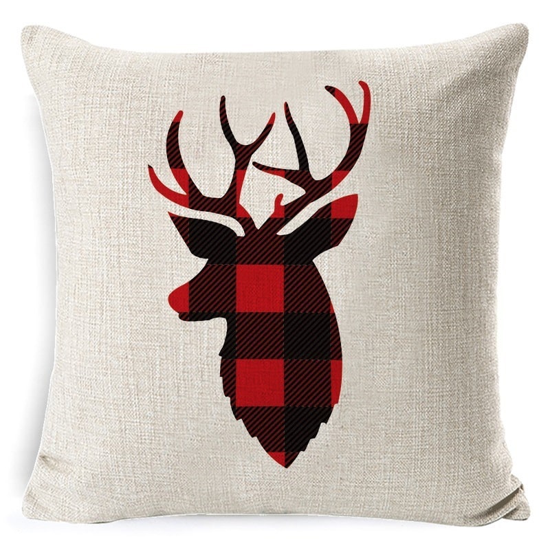 Christmas Pillow Covers Square Linen Throw with Festive Holiday Graphics - Image 8