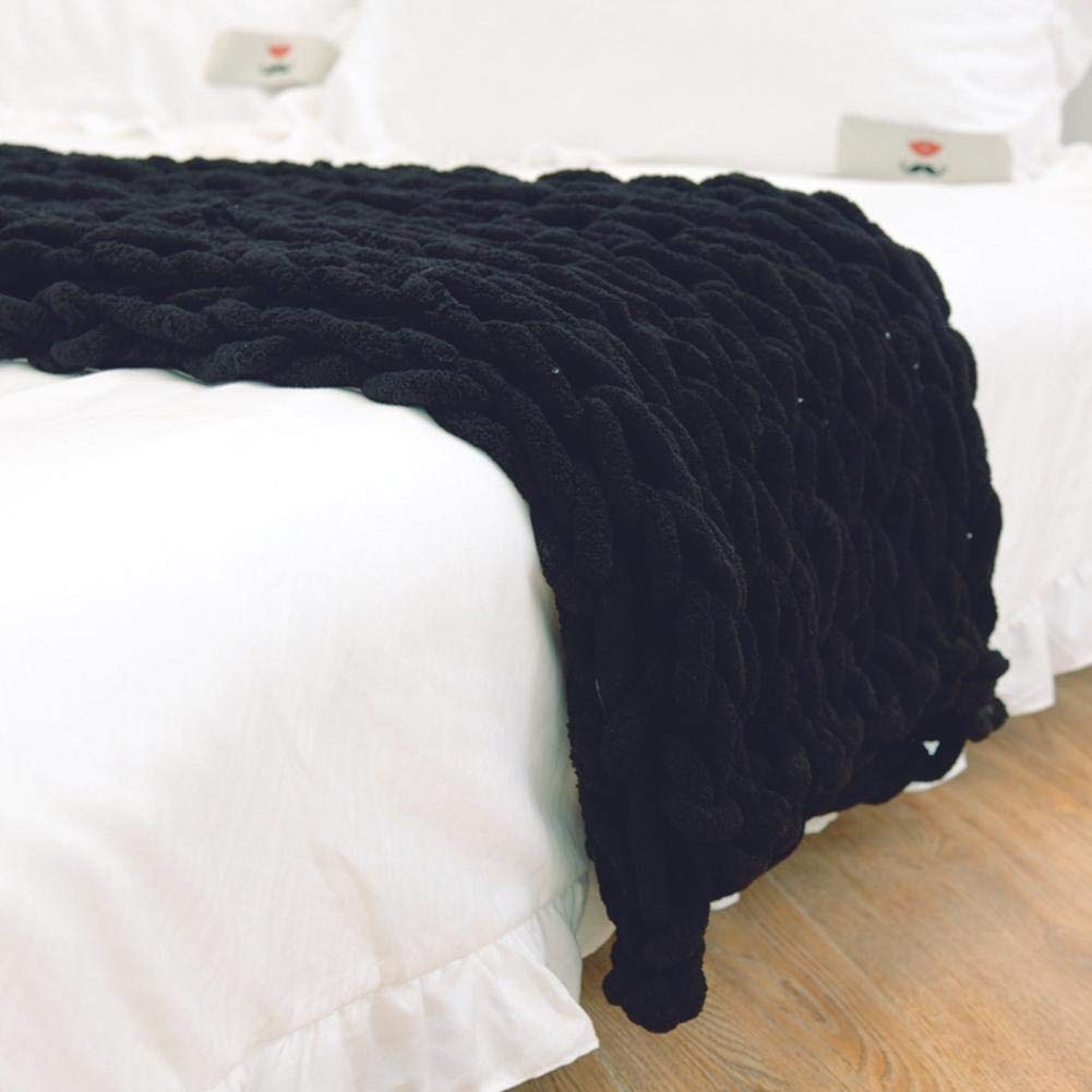 Chunky Throw Blanket with Thick Knit Chenille Weave and Plush Texture - Image 5