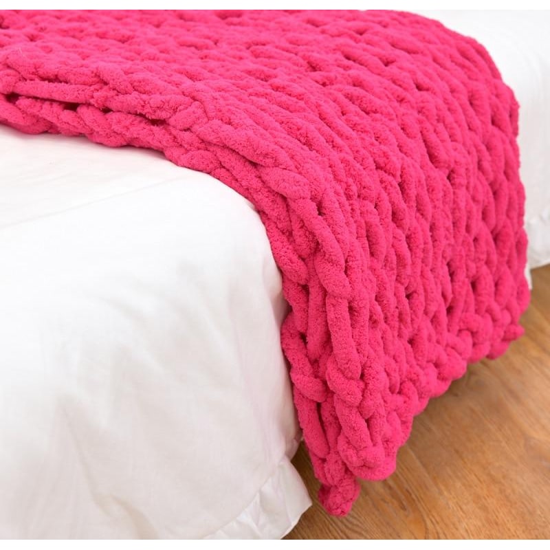 Chunky Throw Blanket with Thick Knit Chenille Weave and Plush Texture - Image 6