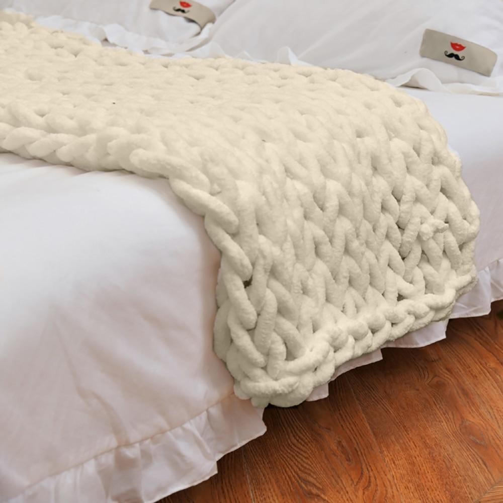 Chunky Throw Blanket with Thick Knit Chenille Weave and Plush Texture - Image 7