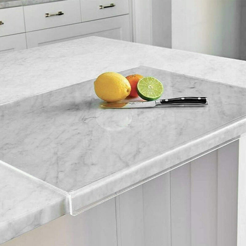 Clear Acrylic Cutting Board with Counter Lip Non-Slip Feet and Polished Edges - Image 1