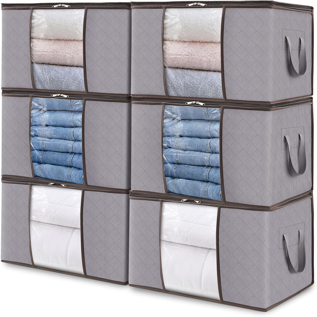 Closet Storage Organizer with Clear Window Foldable Fabric Clothes Bags - Image 12