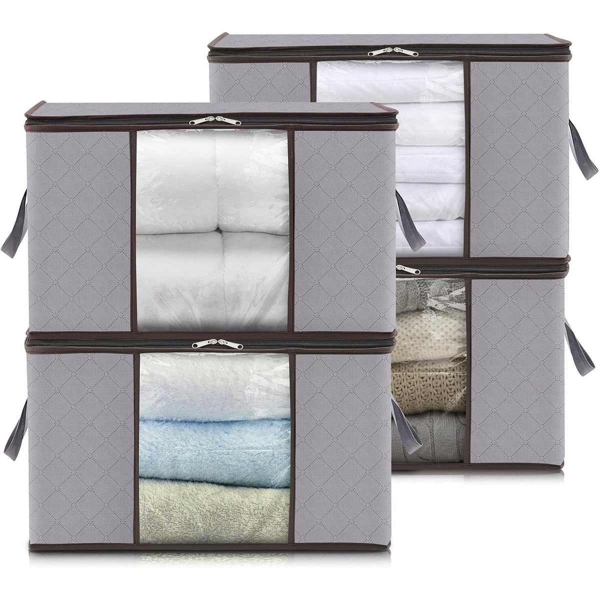 Closet Storage Organizer with Clear Window Foldable Fabric Clothes Bags - Image 13