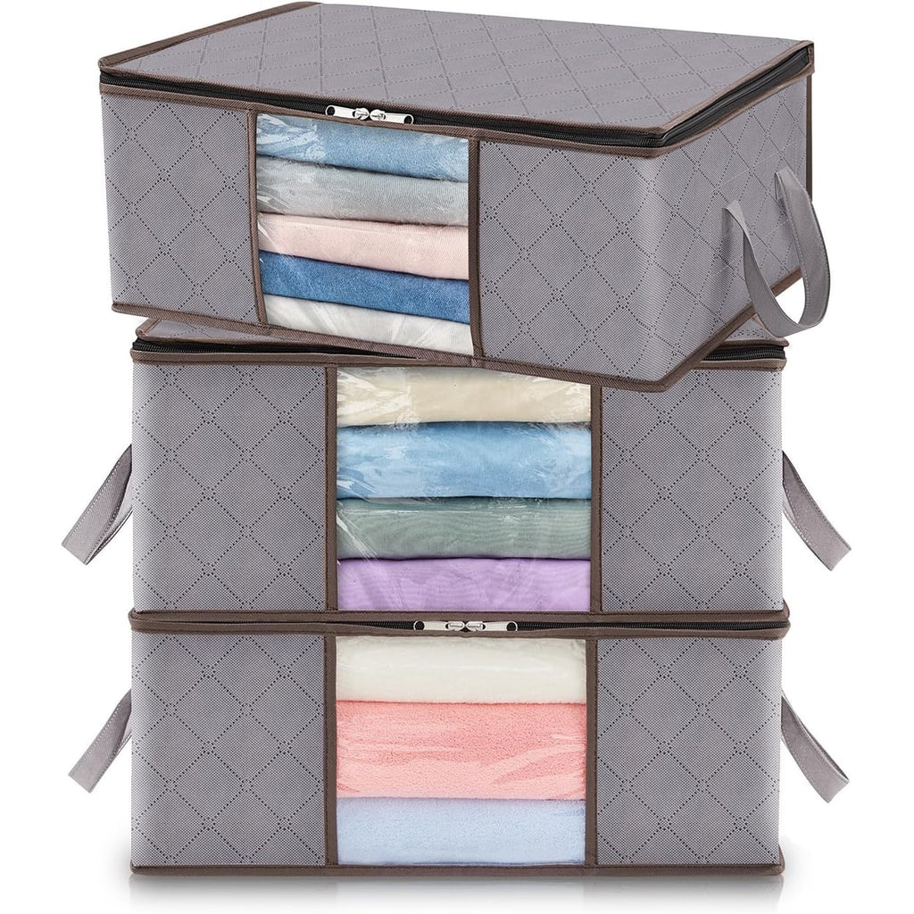 Closet Storage Organizer with Clear Window Foldable Fabric Clothes Bags - Image 15