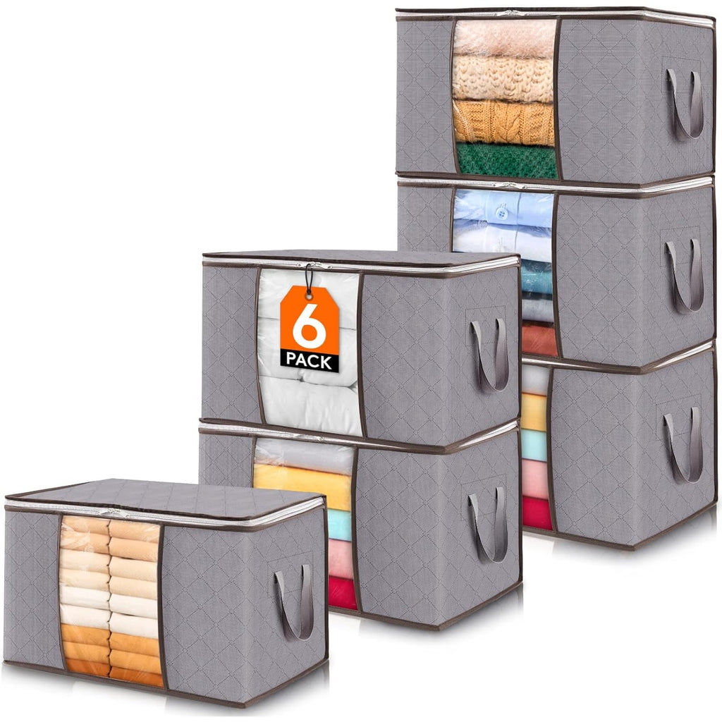 Closet Storage Organizer with Clear Window Foldable Fabric Clothes Bags - Image 4