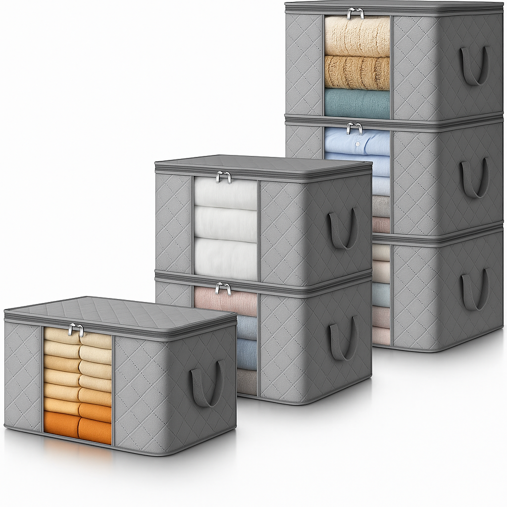 Closet Storage Organizer with Clear Window Foldable Fabric Clothes Bags - Image 5