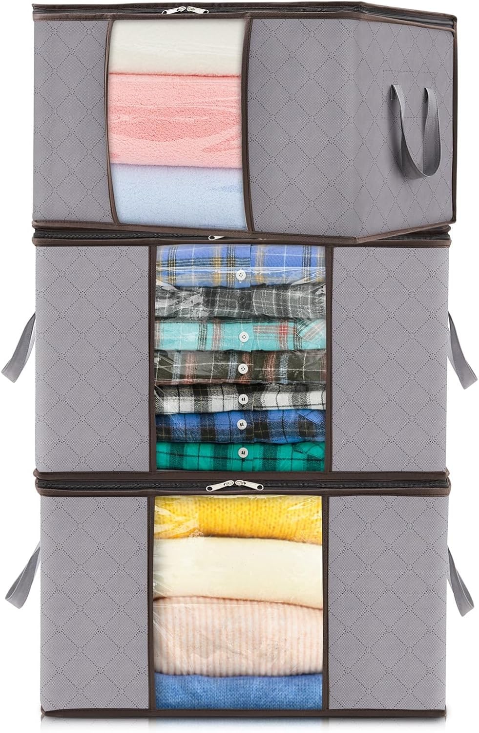 Closet Storage Organizer with Clear Window Foldable Fabric Clothes Bags - Image 6