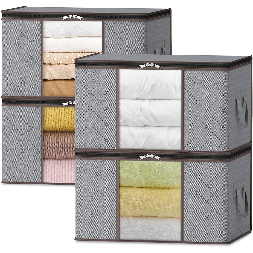 Closet Storage Organizer with Clear Window Foldable Fabric Clothes Bags - Image 7