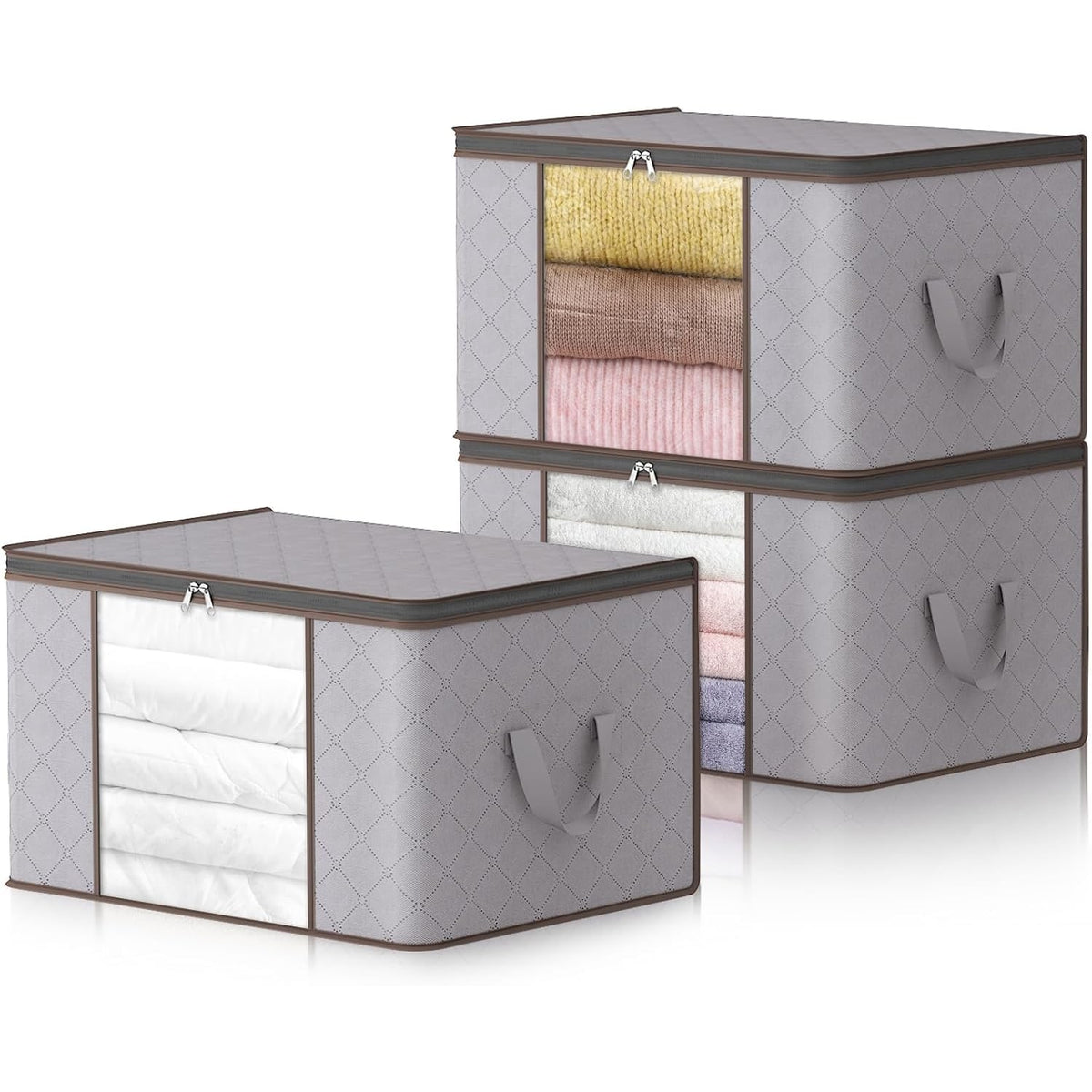 Closet Storage Organizer with Clear Window Foldable Fabric Clothes Bags - Image 8