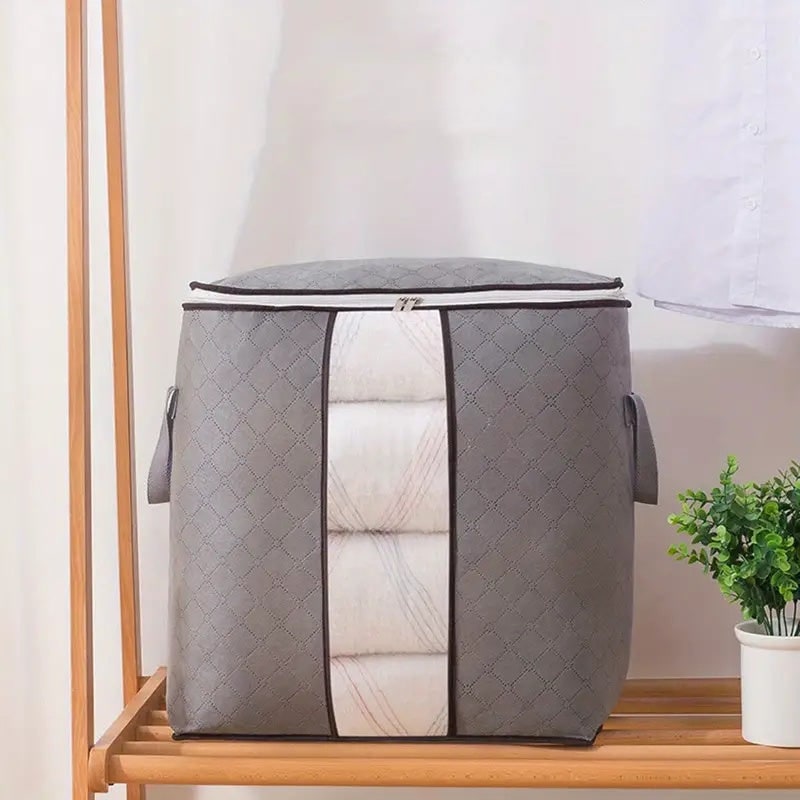Clothes Storage Bins with Clear Window Foldable Fabric Organizer Bags with Handles - Image 3
