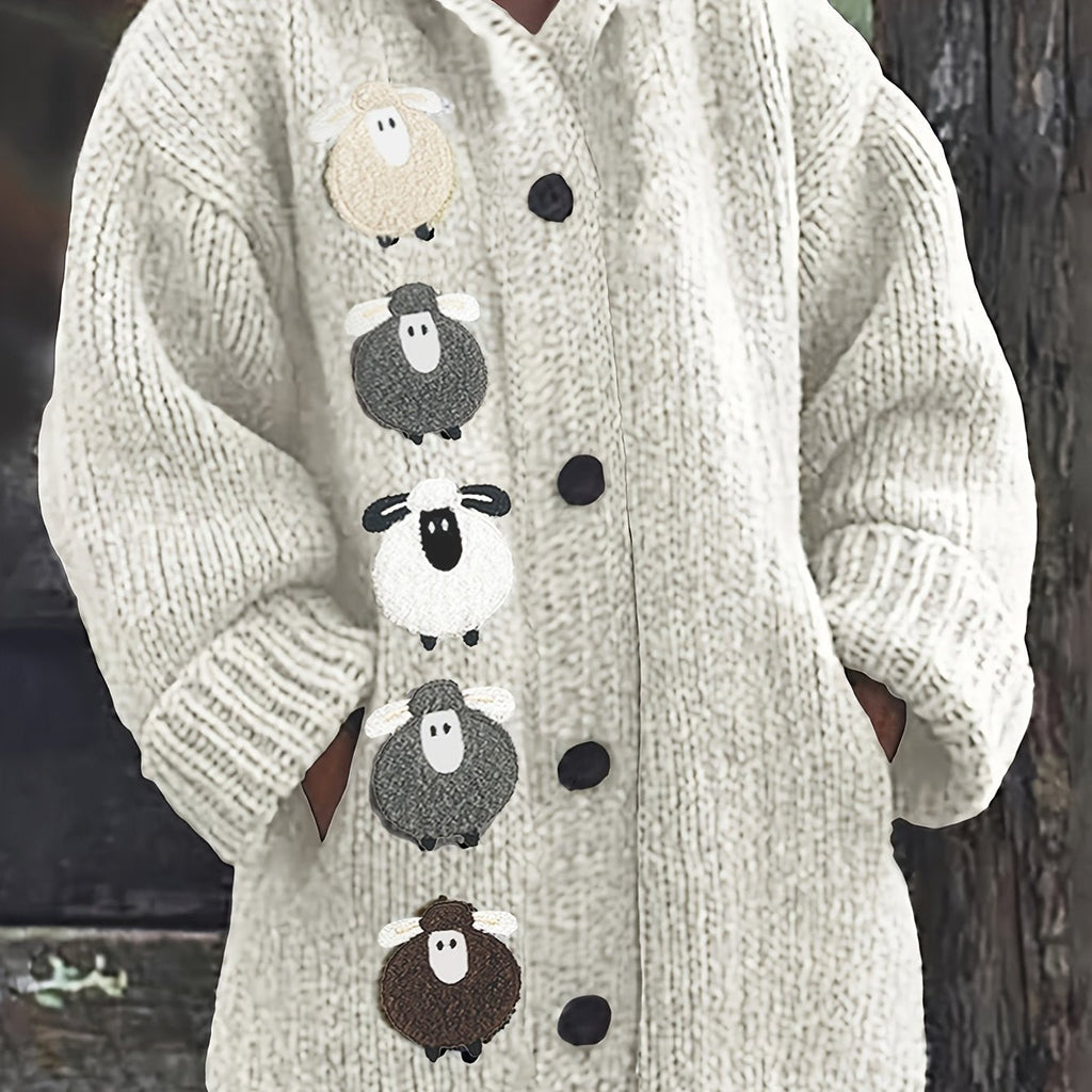 Women's Hooded Chunky Knit Cardigan