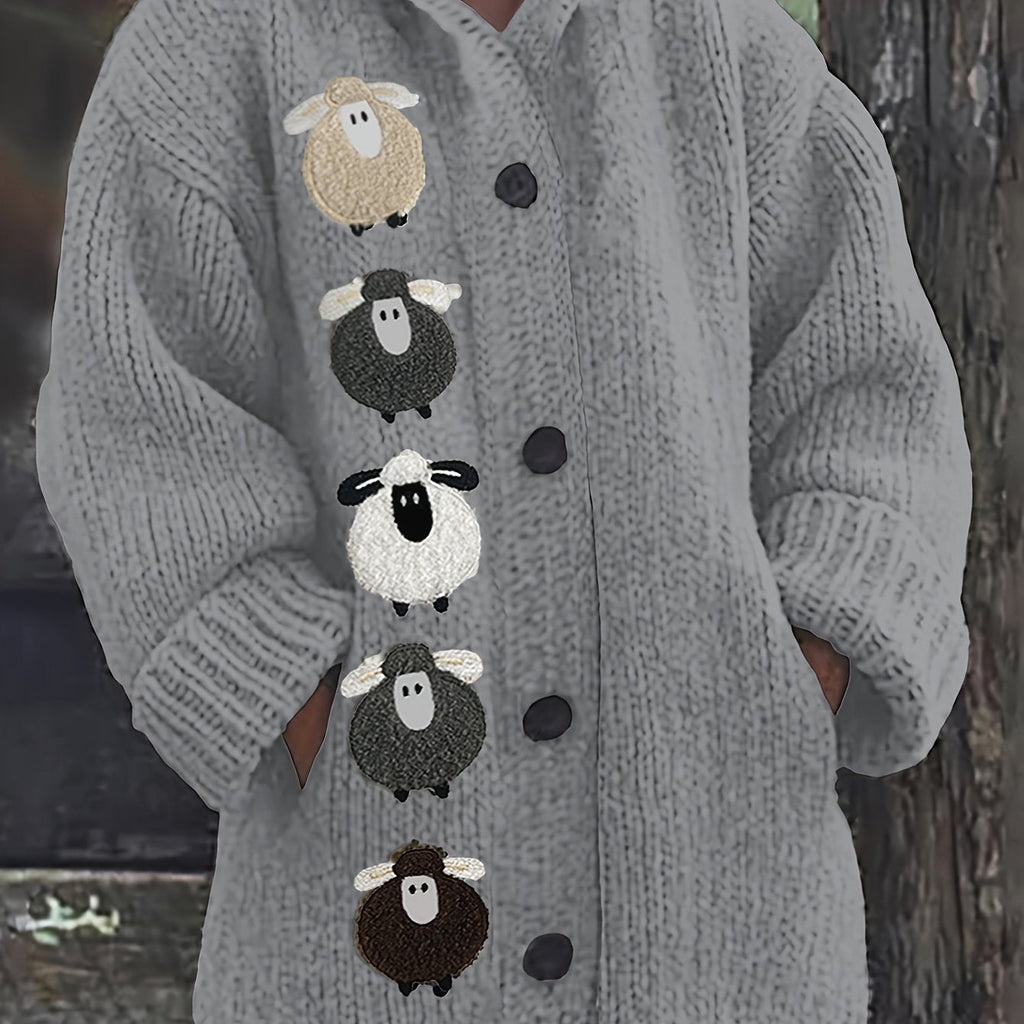 Women's Hooded Chunky Knit Cardigan