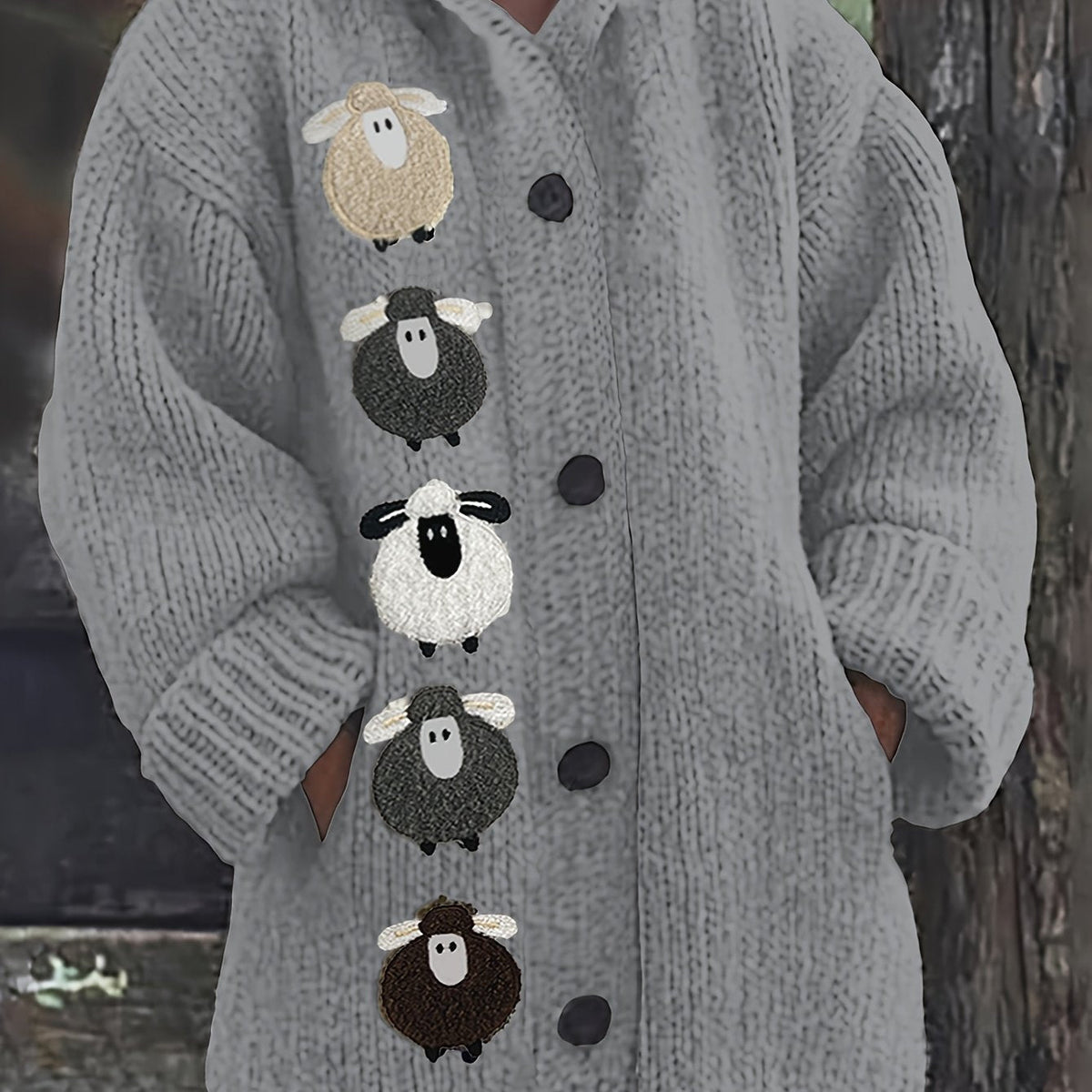 Women's Hooded Chunky Knit Cardigan