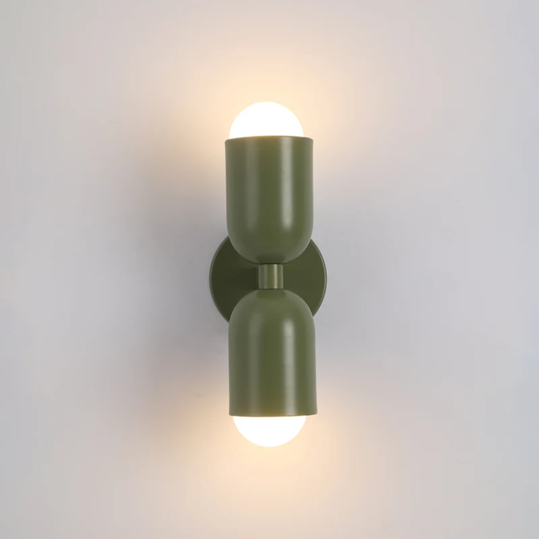 Contemporary Wall Sconce Light with Dual Up and Down LED Lighting and Color-Blocked Design - Image 9