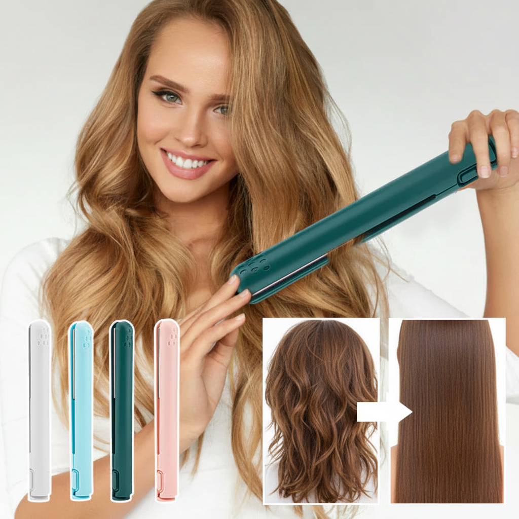 Cordless Mini Hair Straightener with Ceramic Plates and USB Rechargeable Battery - Image 2