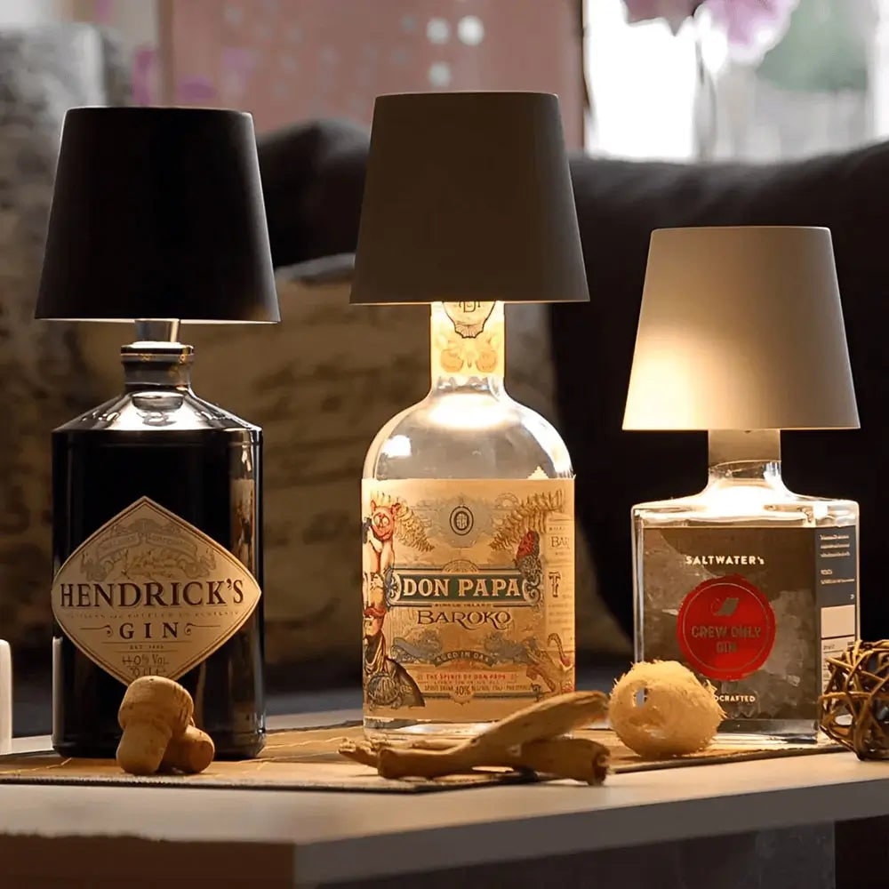 Cordless Rechargeable Table Lamp with Bottle Stopper Base and Dimmable LED Light - Image 1