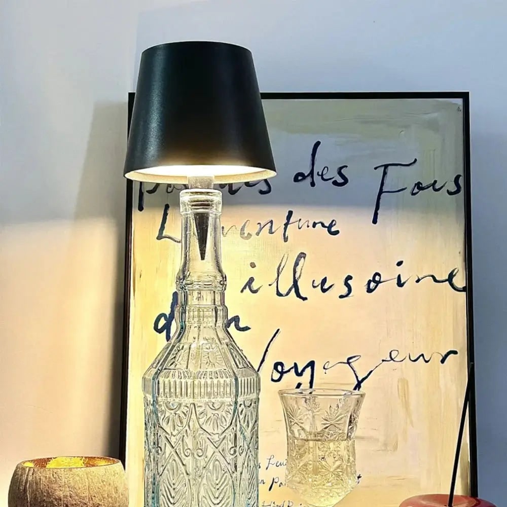 Cordless Rechargeable Table Lamp with Bottle Stopper Base and Dimmable LED Light - Image 12