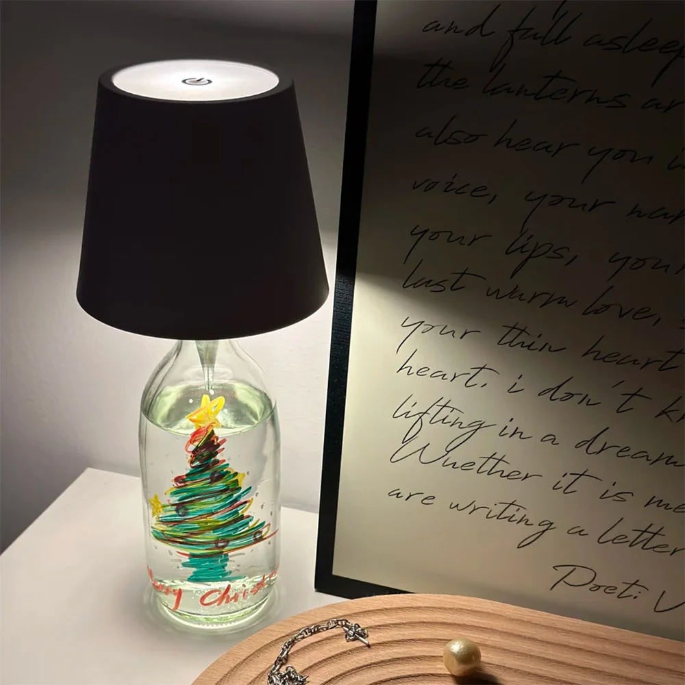 Cordless Rechargeable Table Lamp with Bottle Stopper Base and Dimmable LED Light - Image 13