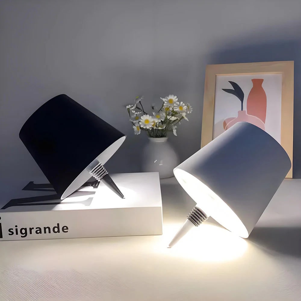 Cordless Rechargeable Table Lamp with Bottle Stopper Base and Dimmable LED Light - Image 4