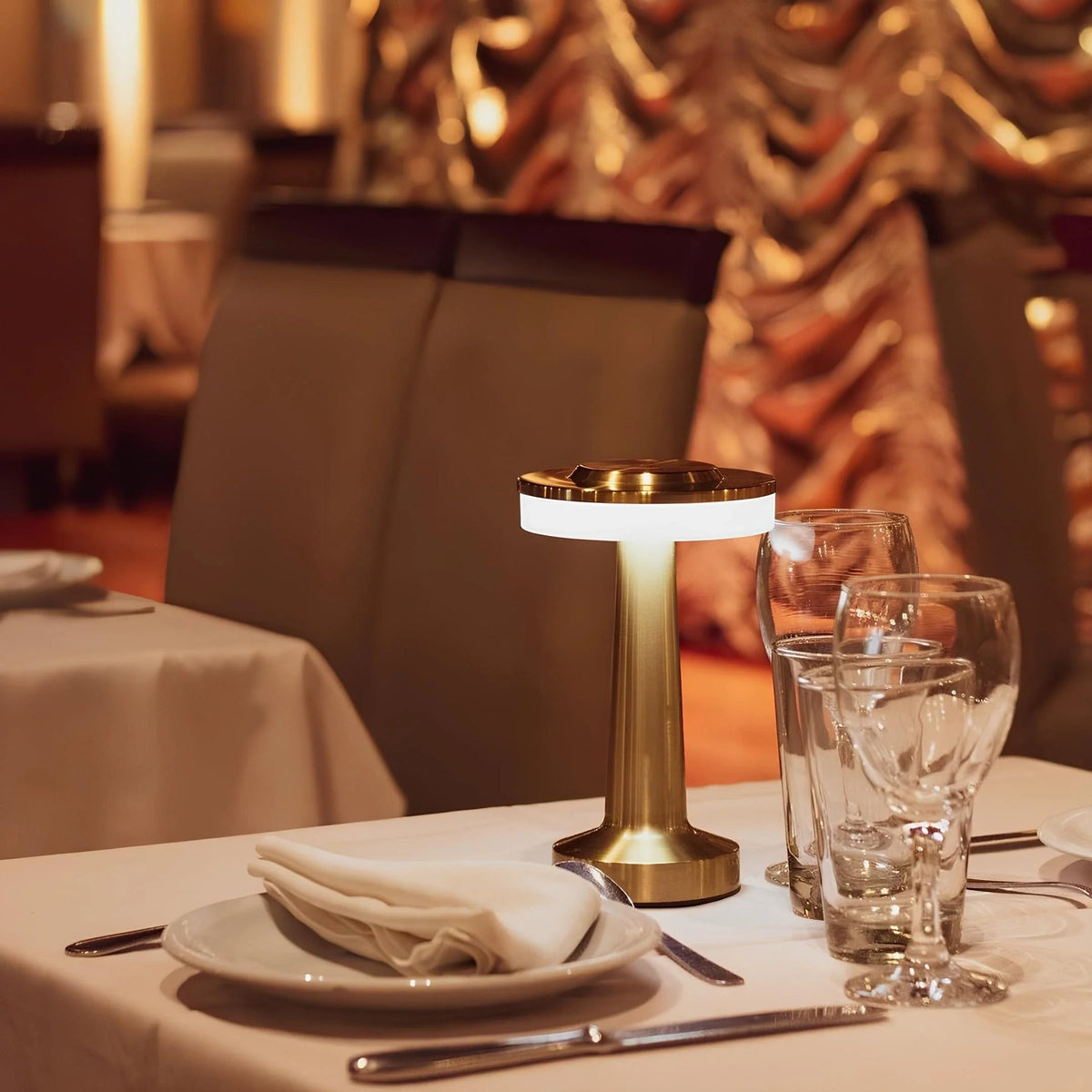 Cordless Table Lamp with Rechargeable Battery LED Light and Portable Metallic Design - Image 1