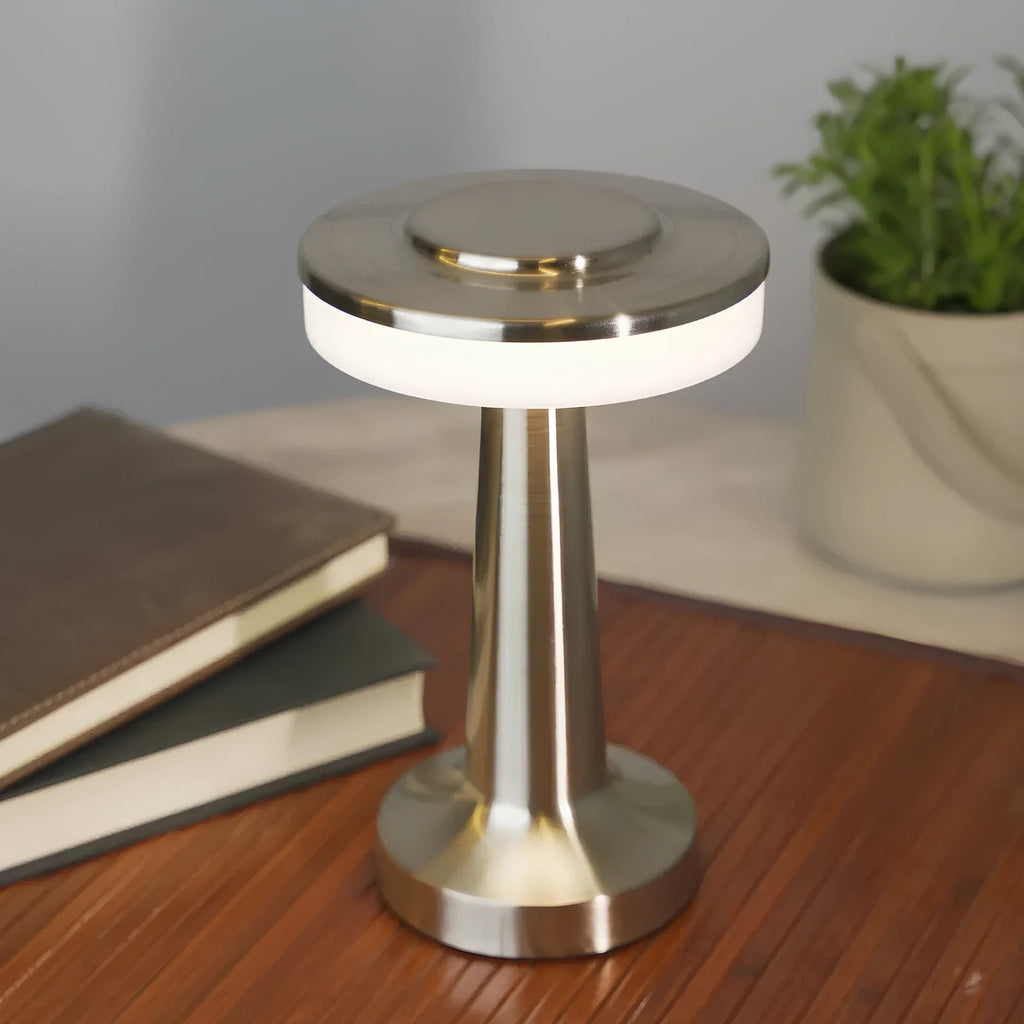 Cordless Table Lamp with Rechargeable Battery LED Light and Portable Metallic Design - Image 10
