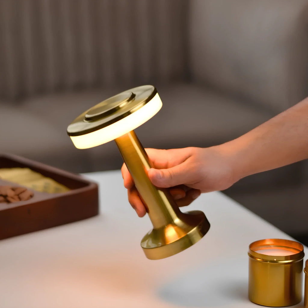 Cordless Table Lamp with Rechargeable Battery LED Light and Portable Metallic Design - Image 11