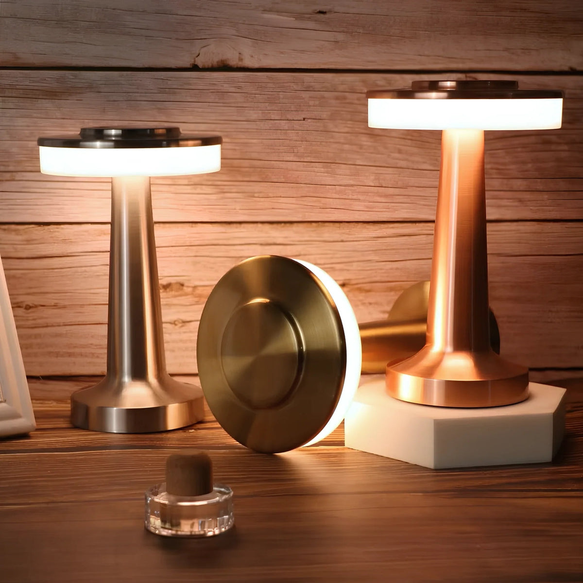 Cordless Table Lamp with Rechargeable Battery LED Light and Portable Metallic Design - Image 12