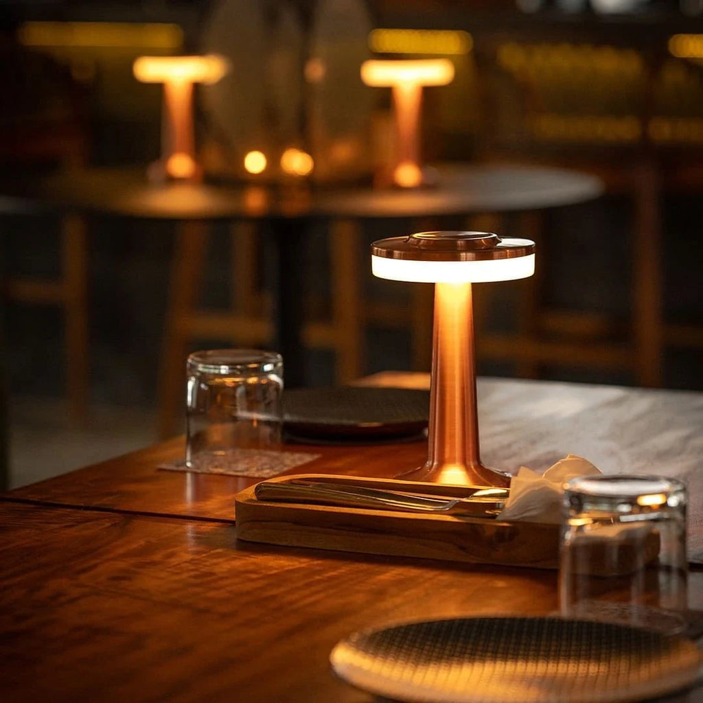 Cordless Table Lamp with Rechargeable Battery LED Light and Portable Metallic Design - Image 2